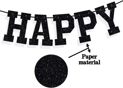 Ice Hockey Happy Birthday Banner, Boy Girl Ice Hockey Birthday Party Decorations, Hockey Fans Bday Decoration Supplies, Sport Themed Bday Banner Black Glitter in Saudi Arabia
