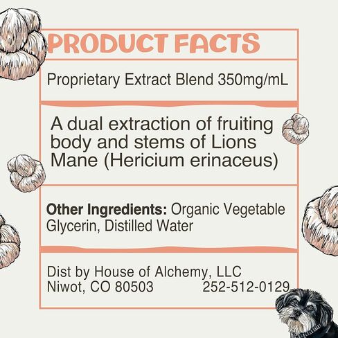 مكمل الفطر MycoDog Lions Mane للكلاب - الصحة المعرفية والدماغية - Lions Mane للكلاب - قطرات العافية لكبار السن in Kuwait