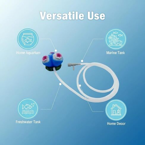 ديكورات فقاعات الهواء لحوض السمك - حجر فقاعات مزخرف على شكل مرجاني صغير أزرق لطيف لحوض الأسماك الصغير in Kuwait