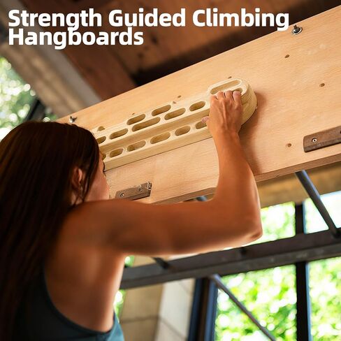 FAHKNS Rock Climbing Hanging Board Training, Climbing Fingerboard Gated Training Station with Grip Points, Inclines and Edges as a Pull-Up Bar, Hanging Training, Finger Strength Training in Saudi Arabia