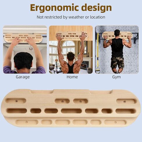 FAHKNS Rock Climbing Hanging Board Training, Climbing Fingerboard Gated Training Station with Grip Points, Inclines and Edges as a Pull-Up Bar, Hanging Training, Finger Strength Training in Saudi Arabia