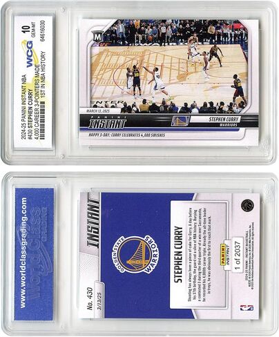 2025 NBA Panini Steph Curry 1st Ever 4,000 3-Pointers Made Card #430 Golden State Warriors - Graded GEM Mint 10 in Saudi Arabia