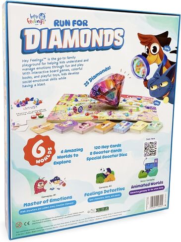 Run for Diamonds! | Best Family Game | Hey Feelings™ | Social Emotional Learning Games for Kids 3-99 | Therapy Game Designed by Experts | 15-45 min Playtime | Fun & Fast in Saudi Arabia