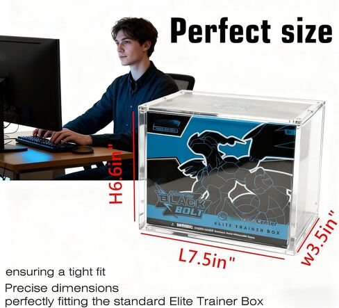 صندوق عرض أكريليك من Elite Training Box، قابل للتكديس - صندوق حماية ETB، مع غطاء مغناطيسي قوي للفتح والإغلاق، مادة أكريليك بسمك 5 مم + 5 مم، متوافق مع صندوق تدريب Elite، مجموعة من قطعة واحدة in Kuwait
