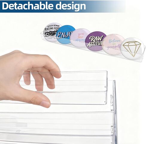 علبة عرض مكونة من 3 دبابيس، عرض زر أكريليك 7 طبقات، حامل عرض ملصق عرض التصحيح، شفاف in Kuwait