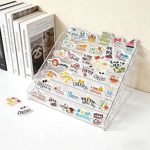 علبة عرض مكونة من 3 دبابيس، عرض زر أكريليك 7 طبقات، حامل عرض ملصق عرض التصحيح، شفاف in Kuwait