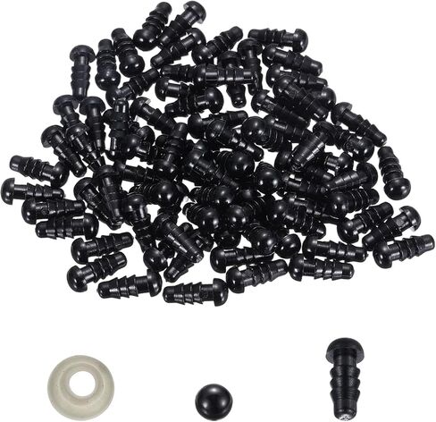 PATIKIL 5mm Safety Eyes, 100 Set Plastic Craft Eyes with Washers for Stuffed Animals Crochet Toys Dolls DIY Craft Making, Black in Saudi Arabia
