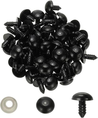 PATIKIL 5mm Safety Eyes, 100 Set Plastic Craft Eyes with Washers for Stuffed Animals Crochet Toys Dolls DIY Craft Making, Black in Saudi Arabia
