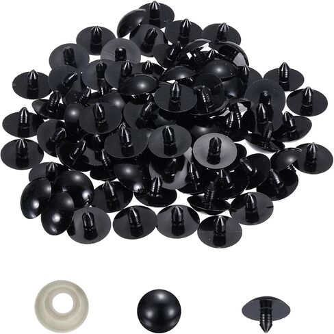 PATIKIL 5mm Safety Eyes, 100 Set Plastic Craft Eyes with Washers for Stuffed Animals Crochet Toys Dolls DIY Craft Making, Black in Saudi Arabia