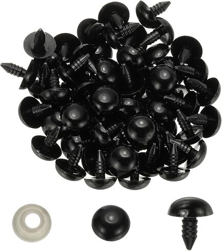 PATIKIL 5mm Safety Eyes, 100 Set Plastic Craft Eyes with Washers for Stuffed Animals Crochet Toys Dolls DIY Craft Making, Black in Saudi Arabia