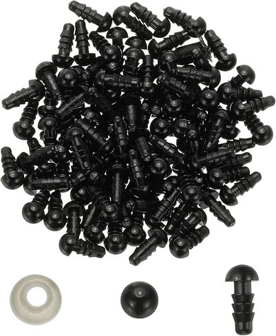 PATIKIL 5mm Safety Eyes, 100 Set Plastic Craft Eyes with Washers for Stuffed Animals Crochet Toys Dolls DIY Craft Making, Black in Saudi Arabia