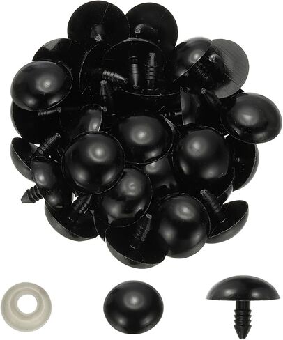 PATIKIL 5mm Safety Eyes, 100 Set Plastic Craft Eyes with Washers for Stuffed Animals Crochet Toys Dolls DIY Craft Making, Black in Saudi Arabia