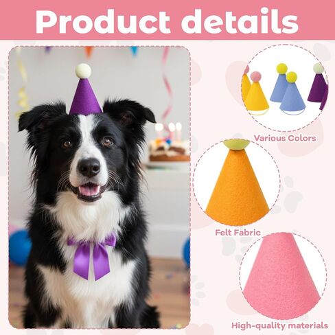 12-Piece Set Mini Party Hats for Stuffed Animals, with Bows and Strings, Soft Non-Woven Fabric Hats for Plush Toys, Birthday Photo Props in Saudi Arabia