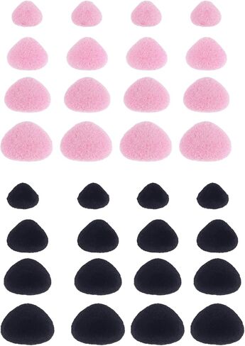 ZZHXSM 32PCS Flocked Triangle Doll Noses 11/15/17/18mm Crochet Knitting Plastic Doll Noses Pink and Black Plush Toy Accessories Teddy Bear Making Supplies DIY Puppets in Saudi Arabia