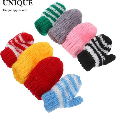 8 Pairs Mini Knit Gloves: Dollhouse Miniature Mittens for Role Playing Diy Crafting Holiday Tree Ornaments in Saudi Arabia