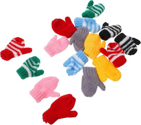 8 Pairs Mini Knit Gloves: Dollhouse Miniature Mittens for Role Playing Diy Crafting Holiday Tree Ornaments in Saudi Arabia