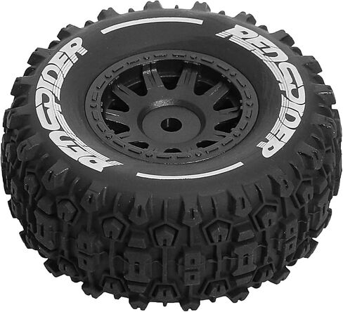 مجموعة إطارات وعجلات شاحنة REDSPIDER RC قصيرة المسار (4 قطع) إطارات سداسية 12 مم للطرق الوعرة OD 2.56 بوصة لسيارة Traxxas Tamiya Kyosho HPI 1/14 1/16 1/18 RC Off On Road ARRMA Mojave GROM Rally Car (أسود) in Saudi Arabia