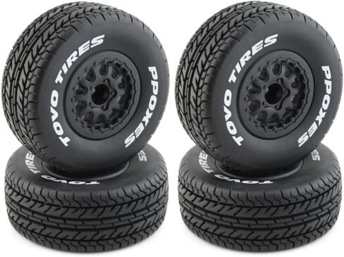 1/10 RC Truck Tires OD 110mm And Wheels 12mm Hex RC Short Course Tyres With Foam Inserts for 1:10 Scale RC Off Road Truck Car Traxxas Slash 2WD 4×4 Rc4wd Arrma Senton Axial Losi Redcat 4PCS in Saudi Arabia