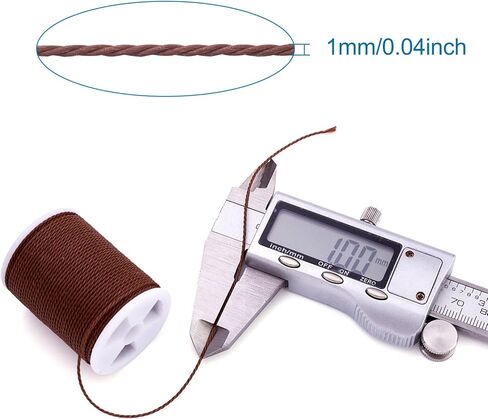 108 Yard 1mm Waxed Polyester Cords Mixed 9 Colors Macrame Twine Rope Braided Thread Beading String for Home Decor Sewing Friendship Bracelet Necklace Jewelry Making DIY Supplies Brown Theme in Saudi Arabia