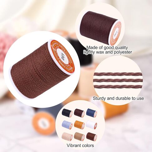 108 Yard 1mm Waxed Polyester Cords Mixed 9 Colors Macrame Twine Rope Braided Thread Beading String for Home Decor Sewing Friendship Bracelet Necklace Jewelry Making DIY Supplies Brown Theme in Saudi Arabia