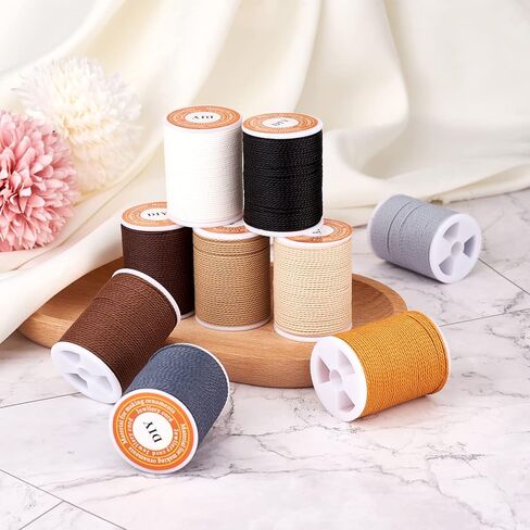 108 Yard 1mm Waxed Polyester Cords Mixed 9 Colors Macrame Twine Rope Braided Thread Beading String for Home Decor Sewing Friendship Bracelet Necklace Jewelry Making DIY Supplies Brown Theme in Saudi Arabia