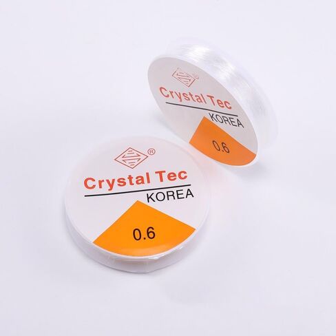 Jewelry Making Stretch 0.5 0.6 0.7 0.8 1.0mm Elastic Bead Wire Crystal Elastic Bead Cord White Crystal Beads Thread(0.8mm) in Saudi Arabia
