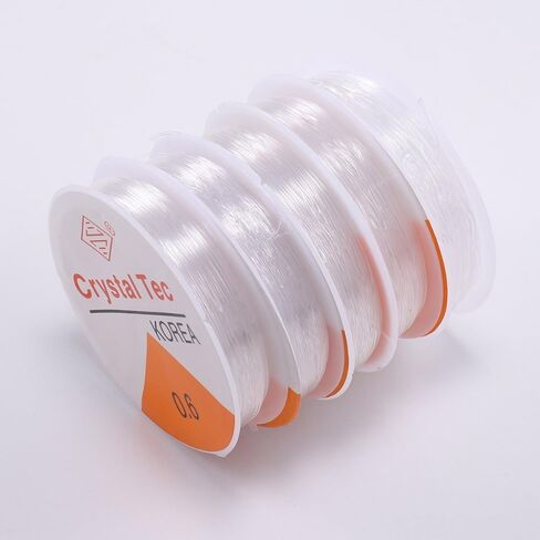 Jewelry Making Stretch 0.5 0.6 0.7 0.8 1.0mm Elastic Bead Wire Crystal Elastic Bead Cord White Crystal Beads Thread(0.8mm) in Saudi Arabia