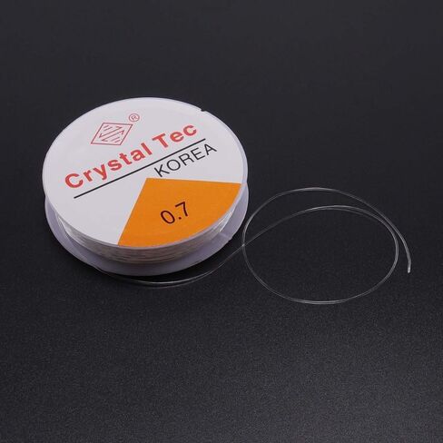 Jewelry Making Stretch 0.5 0.6 0.7 0.8 1.0mm Elastic Bead Wire Crystal Elastic Bead Cord White Crystal Beads Thread(0.8mm) in Saudi Arabia