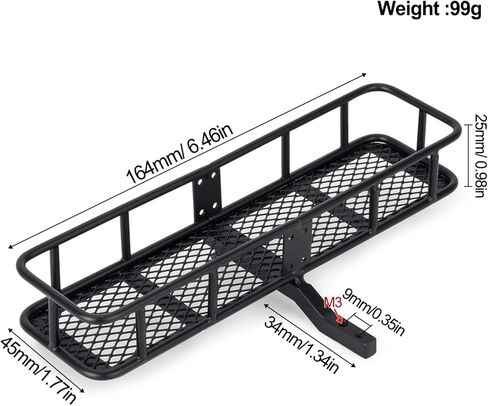 1/10 RC الزاحف سيارة عقبة خلفية ناقل البضائع المعدنية 6.46 "x 1.77" سلة الأمتعة الناقل الخلفي جبل مقطورة ل RC4WD Traxxas TRX4 محوري SCX10 90046 SCX10 III D90 Redcat Gen7 ترقية أجزاء in Saudi Arabia