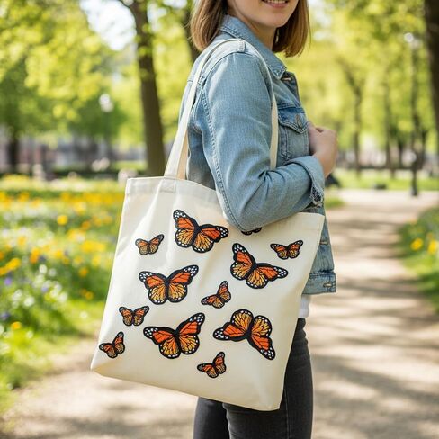 10 PCS Monarch Butterfly Iron On Patches, Ymapinc Cute Embroidered Sew On Patches for Clothing, Bags & Jackets, Decorative Butterfly Applique, Orange Iron On Embroidery Patch for Hats, T-Shirts in Saudi Arabia