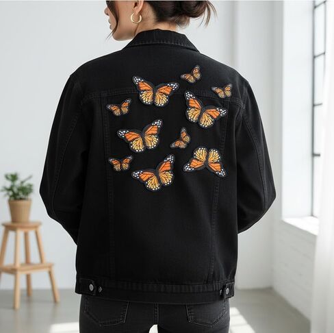 10 PCS Monarch Butterfly Iron On Patches, Ymapinc Cute Embroidered Sew On Patches for Clothing, Bags & Jackets, Decorative Butterfly Applique, Orange Iron On Embroidery Patch for Hats, T-Shirts in Saudi Arabia