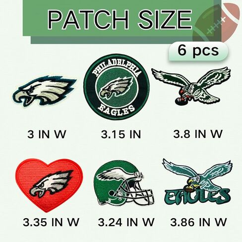 6 قطع من رقع مطرزة على شكل نسور الرجبي لمحبي رياضة كرة القدم، شارات مطرزة بشعار الفريق للخياطة/الكي على ملصقات القماش، مزينة بالملابس، وحقائب الظهر، والقبعة، والجينز، والملابس الرياضية in Kuwait