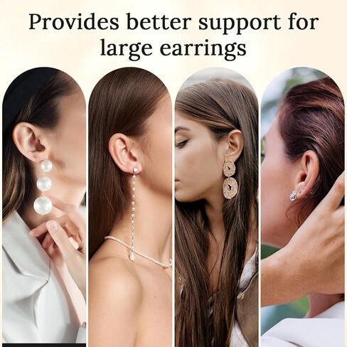 6Pcs Clear Earring Backs Replacements for Studs Gold Ears Backs for Heavy Earring Backings for Droopy Ears Gold Flat Locking Secure Ear Back for Adults in Saudi Arabia
