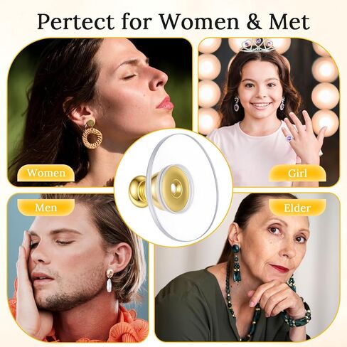 6Pcs Clear Earring Backs Replacements for Studs Gold Ears Backs for Heavy Earring Backings for Droopy Ears Gold Flat Locking Secure Ear Back for Adults in Saudi Arabia