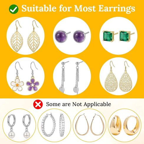 6Pcs Clear Earring Backs Replacements for Studs Gold Ears Backs for Heavy Earring Backings for Droopy Ears Gold Flat Locking Secure Ear Back for Adults in Saudi Arabia