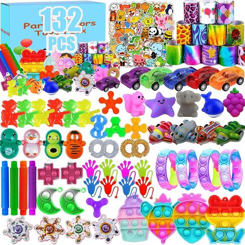 132 قطعة من هدايا الحفلات للأطفال من سن 4 إلى 8 سنوات، ألعاب صندوق الكنز للفصل الدراسي، جوائز للأطفال في الفصل الدراسي، حشوات أكياس البيناتا، ألعاب فيدجيت السائبة هدايا عيد الميلاد in Kuwait