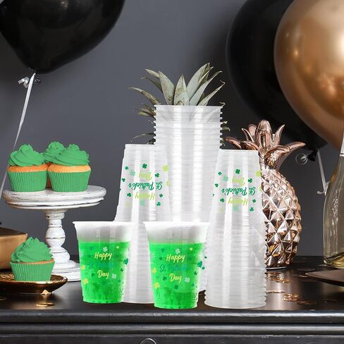 St. Patrick's Day Party Supplies Kit for 25 - Irish Themed Tableware with Lucky Shamrock Plates, Napkins, Cups & Tablecloth, Plus Festive Banner for the St. Patrick's Party Decorations in Saudi Arabia