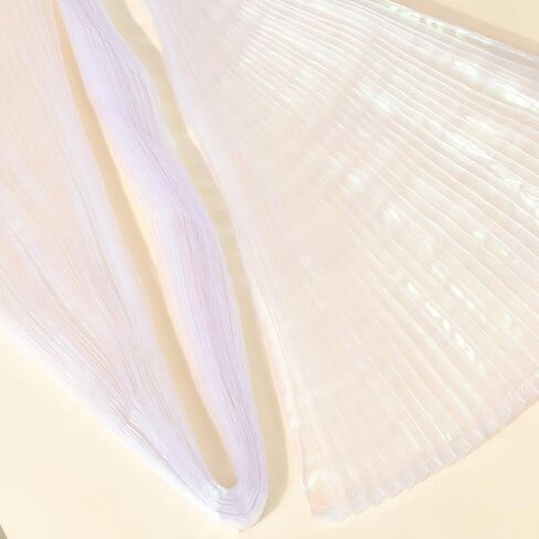 1.09 Yards 57 Inch Blue Iridescent Pleated Mesh Fabric Ruffle Organza Sheer Tulle Transparent Chiffon Trimming Lace Edging Polyester Trim for Sewing Making Clothes Dress DIY Craft Supply in Saudi Arabia