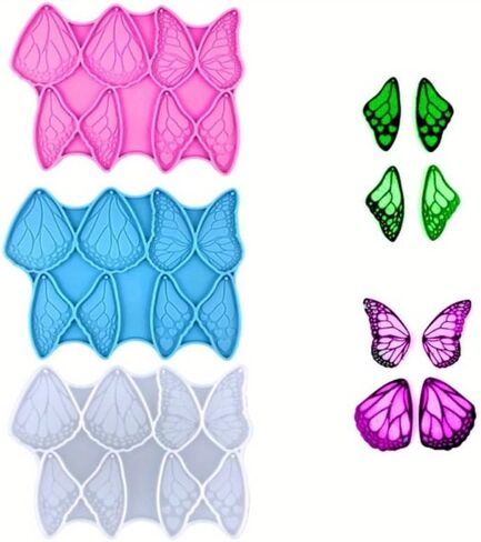 1pc Wing Butterfly Decor Earring Silicone Mold for DIY Epoxy Resin Craft Backpacks Pendant Ornament Jewelry Making Tool (Blue) in Saudi Arabia
