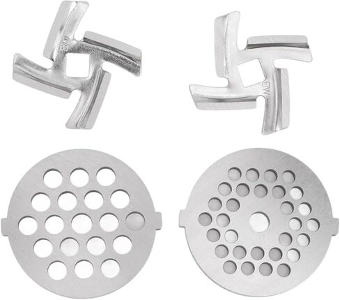 Stainless Steel Meat Grinder Blades And Plates Set 2 Blades 2 Cutting Plates Replacement Parts For Meat Grinders Food Processors in Saudi Arabia