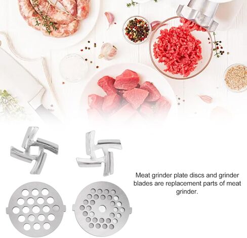 Stainless Steel Meat Grinder Blades And Plates Set 2 Blades 2 Cutting Plates Replacement Parts For Meat Grinders Food Processors in Saudi Arabia