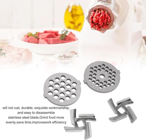 Stainless Steel Meat Grinder Blades And Plates Set 2 Blades 2 Cutting Plates Replacement Parts For Meat Grinders Food Processors in Saudi Arabia