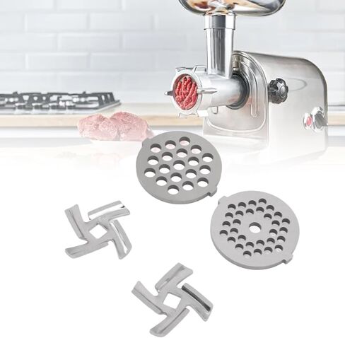 Stainless Steel Meat Grinder Blades And Plates Set 2 Blades 2 Cutting Plates Replacement Parts For Meat Grinders Food Processors in Saudi Arabia