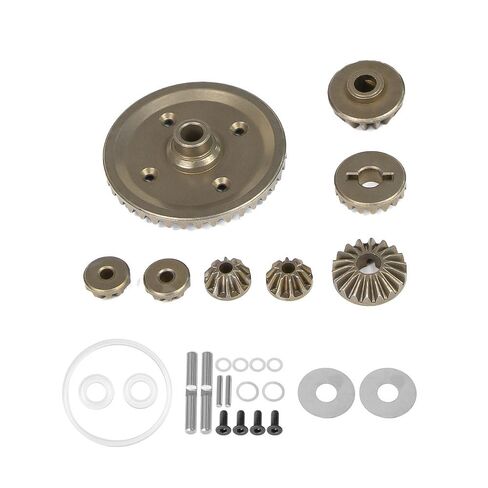 Metal Differential Case and Gear Set Universal for Both Front and Back for Tamiya XV-02/TT-02/MB-01/XM-01/BT-01 1/10 RC Car Upgrade Parts Accessories (2 Sets of Gears +red casing) in Saudi Arabia