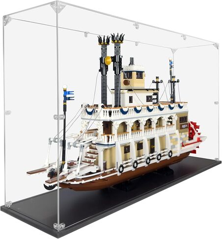 حافظة عرض أكريليك متوافقة مع Lego River Steamboat #21356، حافظة عرض مقاومة للغبار (الحافظة فقط) (مجموعات Lego غير متضمنة) in Kuwait