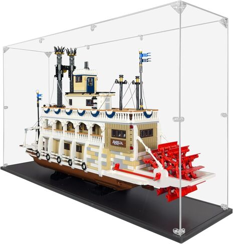 حافظة عرض أكريليك متوافقة مع Lego River Steamboat #21356، حافظة عرض مقاومة للغبار (الحافظة فقط) (مجموعات Lego غير متضمنة) in Kuwait