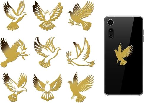 OLYCRAFT 9pcs 1.6x1.6 Inch Pigeon Metal Stickers Flying Bird Metal Gold Stickers Self-Adhesive Picture Stickers Self Adhesive Gold Stickers Decorate Sticker for Scrapbooks Phone Water Bottle Decor in Saudi Arabia