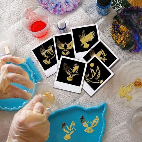 OLYCRAFT 9pcs 1.6x1.6 Inch Pigeon Metal Stickers Flying Bird Metal Gold Stickers Self-Adhesive Picture Stickers Self Adhesive Gold Stickers Decorate Sticker for Scrapbooks Phone Water Bottle Decor in Saudi Arabia