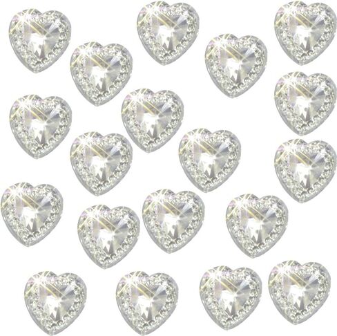 80 x Self Adhesive Clear Heart Gems Diamante Acrylic Crystals Approx 1.2cm Card Making Embellishments in Saudi Arabia