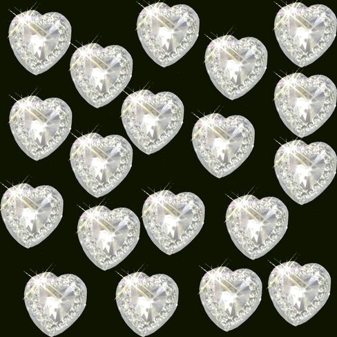 80 x Self Adhesive Clear Heart Gems Diamante Acrylic Crystals Approx 1.2cm Card Making Embellishments in Saudi Arabia